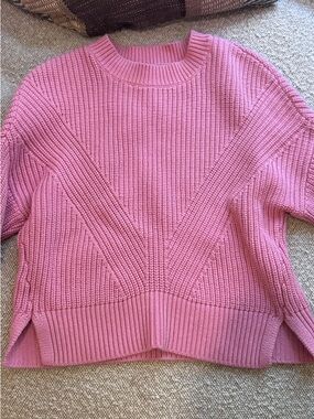Abercrombie & Fitch Pink Ribbed Crewneck Sweater